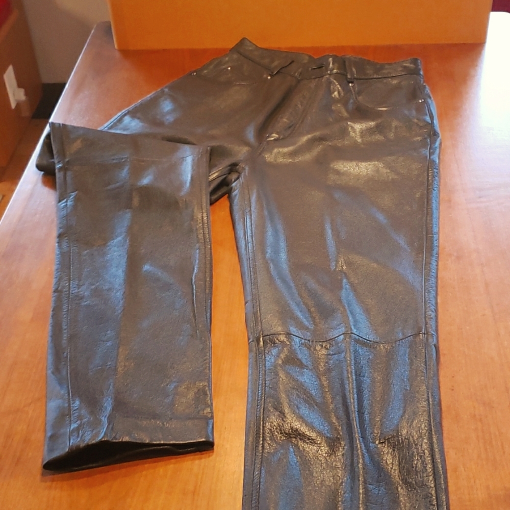 Black leather jeans by Wilson's House of Leather